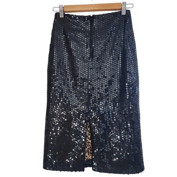 lloyd klein Paris Black sequin skirt event party Shimmer NYE Holiday - Picture 2 of 9